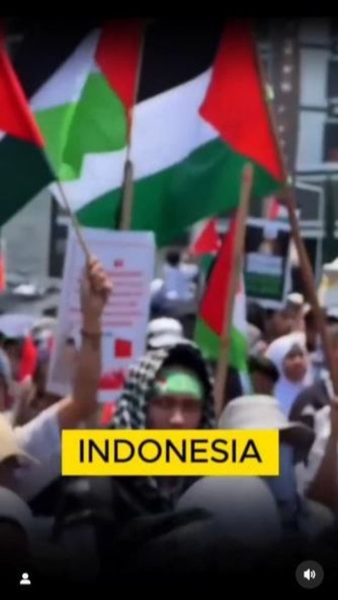 Begini penampakan masyarakat Tanah Air saat menggelar aksi bela warga Palestina dari gempuran Israel.<br>