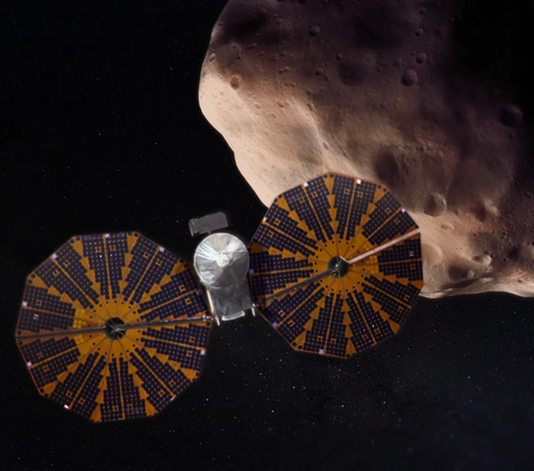 Lucy berada dalam jarak 265 mil (425 kilometer) dari permukaan asteroid pada Rabu sore lalu.<br>
