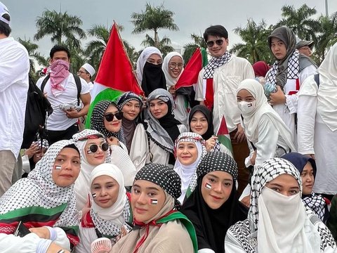 Joining the Palestine Rally at Monas, Dinda Hauw Gets Criticized by Netizens