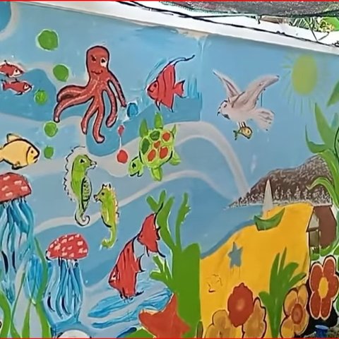 Jalani Rehabilitasi dengan Melukis di Tembok, Ini Potret Hasil Karya Lukis para Pasien Gangguan Jiwa di Semarang