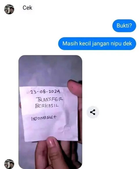 Foto Bukti Transfer Tulis Tangan Bikin Geleng-Geleng Kepala, Usaha Penipuan Gagal