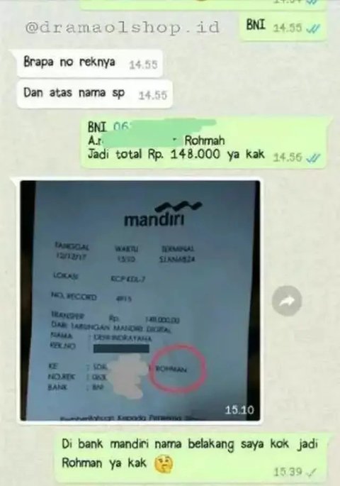 Foto Bukti Transfer Tulis Tangan Bikin Geleng-Geleng Kepala, Usaha Penipuan Gagal