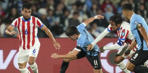 Pertandingan antara Uruguay dan Paraguay berakhir dengan skor imbang 0-0.