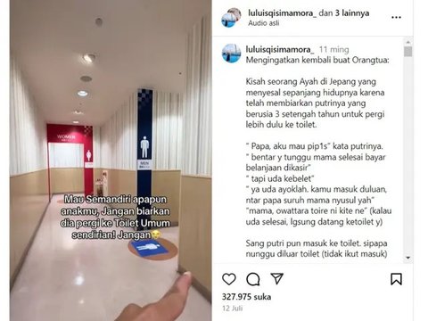 Viral Imbauan Jangan Biarkan Anak ke Toilet Umum Sendirian, Warganet Saling Curhat Pengalaman