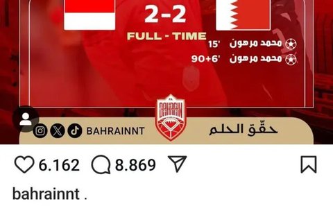 Akun Instagram Resmi Timnas Bahrain Diserbu Warga +62, Posting Lagi tapi Langsung Tutup Kolom Komentar