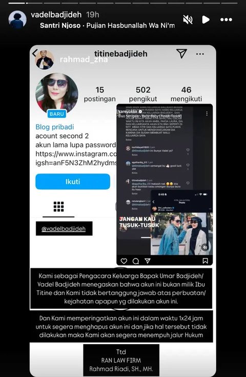 Vadel Badjideh Berikan Klarifikasi Isu yang Beredar, Ibunya Dituduh Ancam Lolly & Nikita Mirzani 'Silakan Fitnah Lebih Banyak Lagi'