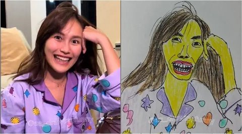 6 Foto Kocak Ayu Ting Ting dan Bilqis Digambar AA Drawing, Hasinya Bikin Ngakak