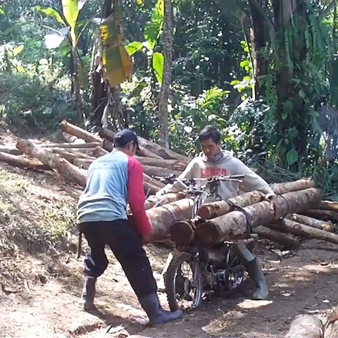 Kreatif Banget, Warga Sumedang Bikin “Truk” Kayu Tanpa Mesin untuk Bantu Ngarit