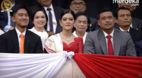 Cantiknya Kahiyang Ayu Duduk Bareng Suami & Kaesang Saksikan Pelantikan Prabowo-Gibran, Bikin Pangling