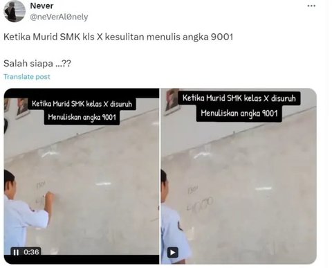 Eks Mendikbud 'Dicolek' Gara-Gara Siswa SMK Viral Salah Tulis Angka 9001