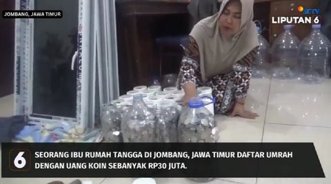 Kisah Haru Ibu Rumah Tangga Asal Jombang Daftar Umrah Pakai Uang Koin Rp30 Juta, Hasil Nabung 4 Tahun dari Sisa Belanja