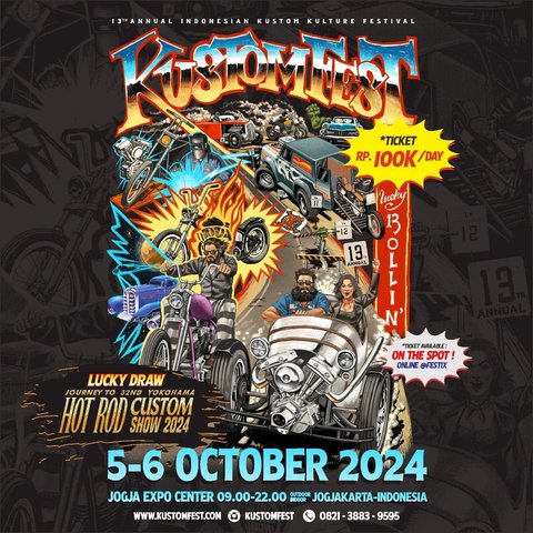 Lucky Draw KUSTOMFEST 'Lucky 13 Rollin' JOURNEY TO YOKOHAMA,  Beri Pengalaman Perjalanan Sentimentil Ala Dunia Kustom ke Jepang