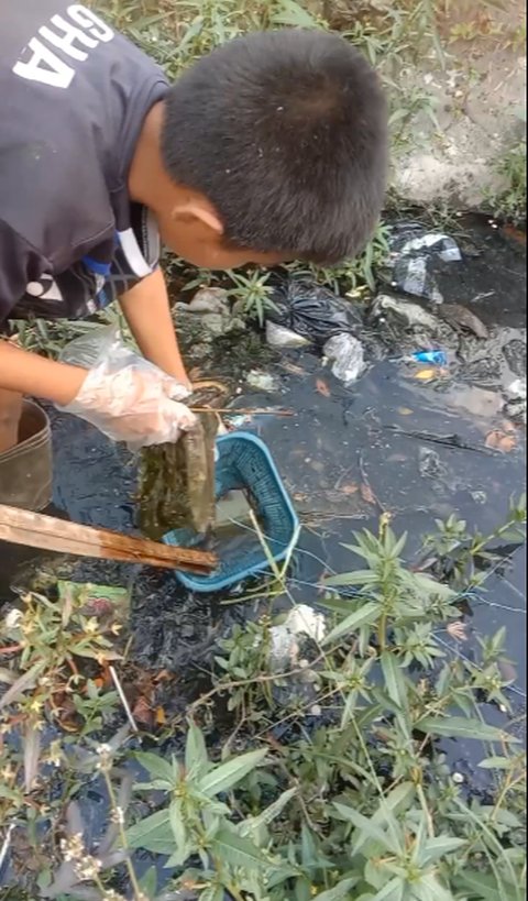 Terinspirasi Pandawara Group, Sekelompok Bocah Ini Kompak Bersihkan Sampah di Selokan Tepi Jalan, Aksinya Banjir Pujian