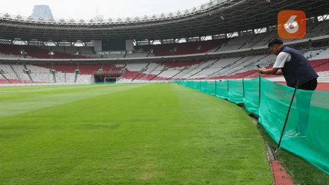 FOTO: Penampakan Kondisi Terbaru Rumput Stadion GBK Jelang Timnas Indonesia vs Jepang