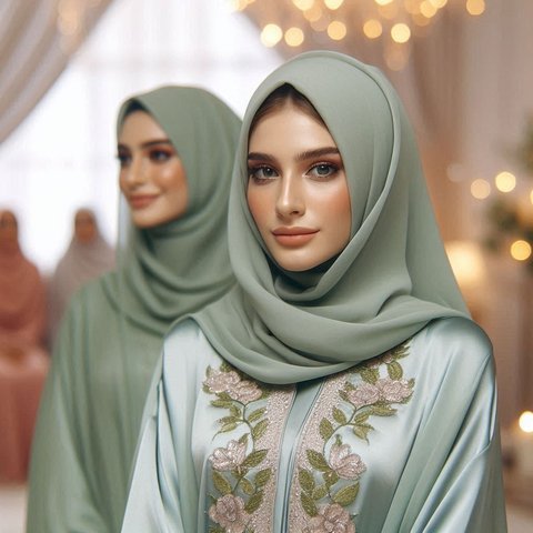 Baju Gamis Warna Sage Masih Jadi Tren untuk Lebaran 2025, Bikin Penampilan Lebih Elegan dan Modern