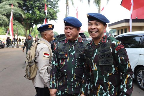 Gagahnya Jenderal Polisi Lulusan Terbaik Berseragam Brimob, Senyum Ceria Hadiri Ultah Korps Brimob