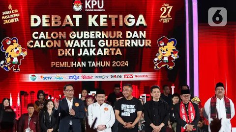 FOTO: Momen Hangat RK-Suswono, Dharma-Kun, dan Pramono-Rano Berpelukan Usai Saling Serang di Debat Pilkada Jakarta