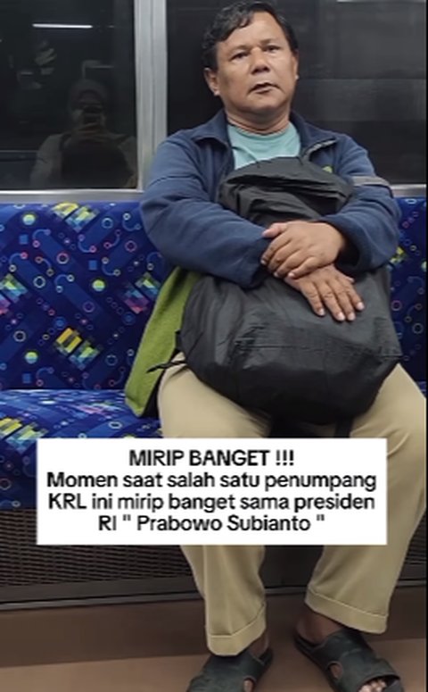 Penumpang KRL Mirip Banget Presiden Prabowo Subianto, ini Sosoknya Bak Kembaran