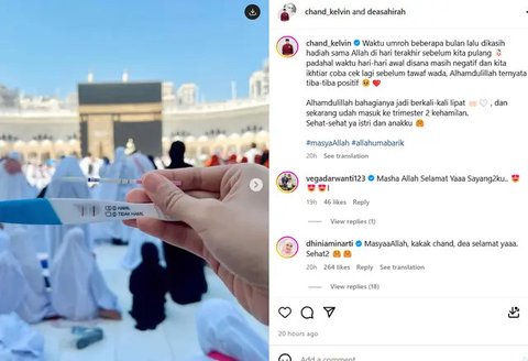 Kabar Gembira dari Chand Kelvin, Istri Hamil Anak Pertama saat Cek Kehamilan Sebelum Tawaf Wada di Makkah