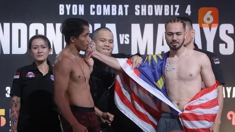 FOTO: Panasnya Face Off Byon Combat Showbiz Volume 4, Hadirkan Duel Petarung Indonesia vs Malaysia