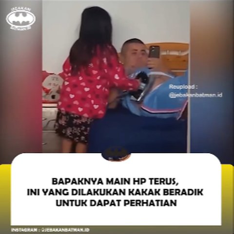 Bapaknya Fokus Main HP, Tindakan Dua Anaknya ke Perut Sang Ayah Bikin Kaget dan Kapok