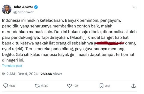 Heboh Video Gus Miftah Hina Penjual Es Teh saat Ceramah, Sutradara Joko Anwar: Indonesia Miskin Keteladanan