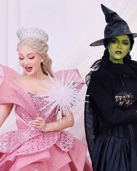 Nanda Arsyinta dan Jharna Bhagwani Cosplay Jadi Glinda vs Elphaba di Sesi Pemotretan, Tampilannya Full Estetik