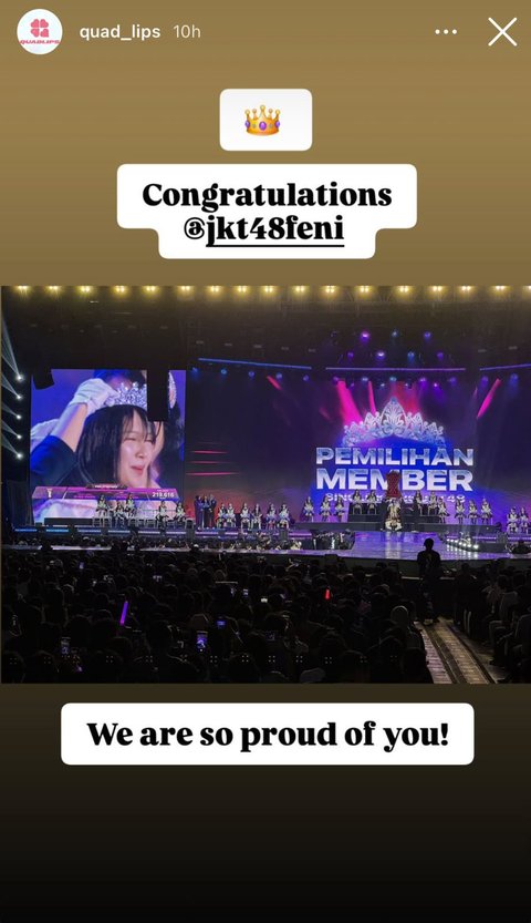 Tampilan Feni JKT48 Juara di Senbatsu Sousenkyo 2024, Berkat Dukungan Fans