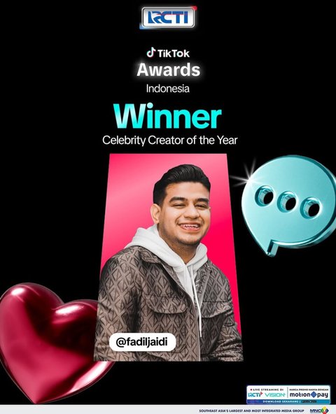 Fadil Jaidi Bawa Pulang Penghargaan TikTok Awards 2024, Dedikasikan Piala Buat Pak Muh Sang Ayah