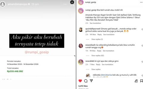 Momen Amanda Manopo Kaget Pengeluaran di Ojek Online Setara Harga Mobil Baru