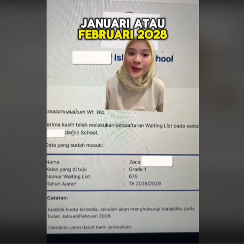 Sudah Kayak Daftar Haji, Perempuan ini Daftarkan Anaknya SD tapi Dipanggil 2028, Ada yang Sudah Daftar Sejak Masih Dalam Kandungan