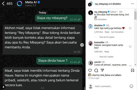 Ngakak Kocak, 10 Artis Ini Jajal Chat dengan Meta AI, Jawabannya Bikin Geleng-Geleng Kepala: Nama Asli Aming jadi Sumanto