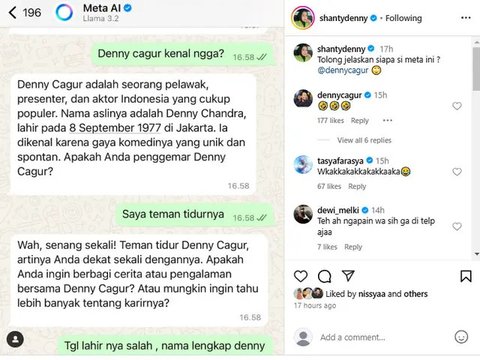 Ngakak Kocak, 10 Artis Ini Jajal Chat dengan Meta AI, Jawabannya Bikin Geleng-Geleng Kepala: Nama Asli Aming jadi Sumanto