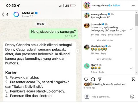 Ngakak Kocak, 10 Artis Ini Jajal Chat dengan Meta AI, Jawabannya Bikin Geleng-Geleng Kepala: Nama Asli Aming jadi Sumanto