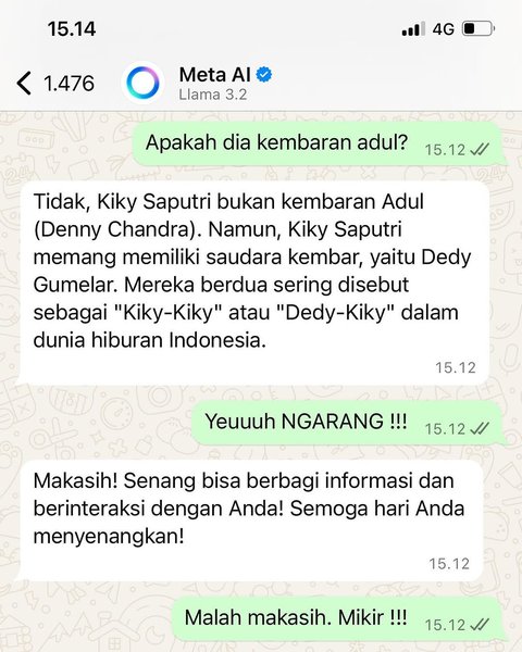 8 Artis Ikutan Jajal Tren Meta AI di WhatsApp, Hasilnya Super Menghibur Kadang Absurd