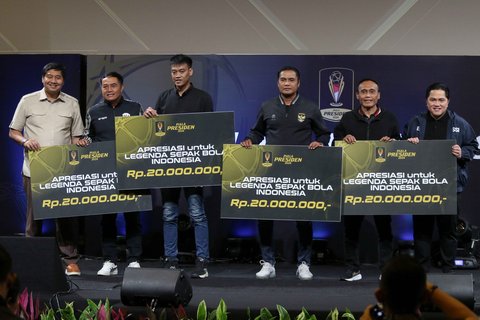 FOTO: Malam Apresiasi Piala Presiden 2024, PSSI Terima Dana Rp31,9 Miliar untuk Timnas Indonesia