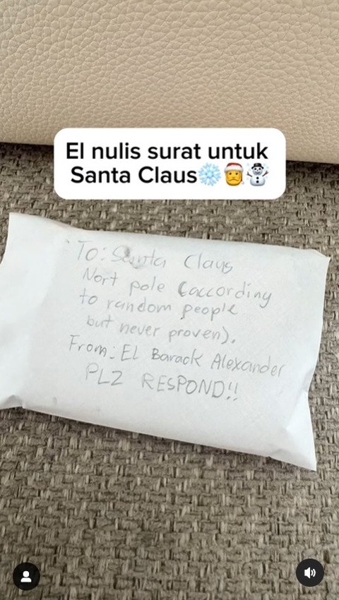 Potret Menggemaskan El Barack Putra Ganteng Jessica Iskandar Buat Surat Untuk Santa Claus, Minta Uang 10 Ribu Dollar