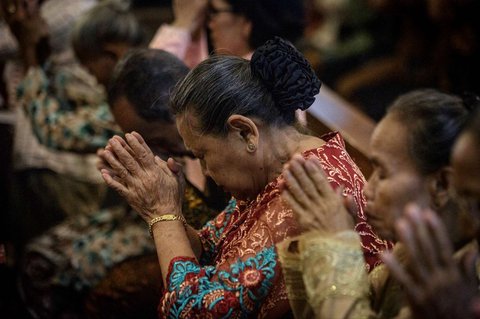 FOTO: Indahnya Perayaan Natal dalam Balutan Nuansa Jawa di Gereja Ganjuran Yogyakarta