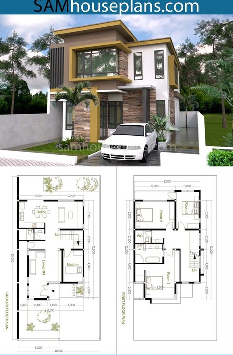 5 Inspirasi Denah dan Desain Rumah Minimalis Dua Lantai di Lahan Terbatas, Cocok untuk Hunian Keluarga Kecil Dua Anak