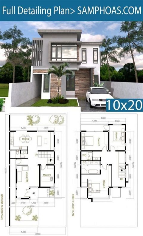 5 Inspirasi Denah dan Desain Rumah Minimalis Dua Lantai di Lahan Terbatas, Cocok untuk Hunian Keluarga Kecil Dua Anak