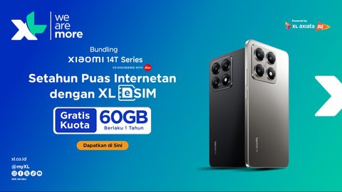 Spesial Buat Pengguna Xiaomi 14T Series! Dapatkan Kuota 60GB Gratis dengan Beli Bundling eSim XL Axiata