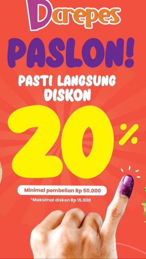 20 Promo Menggiurkan Pemilu 2024, Raih Diskon dengan Tunjukkan Tinta di Jarimu