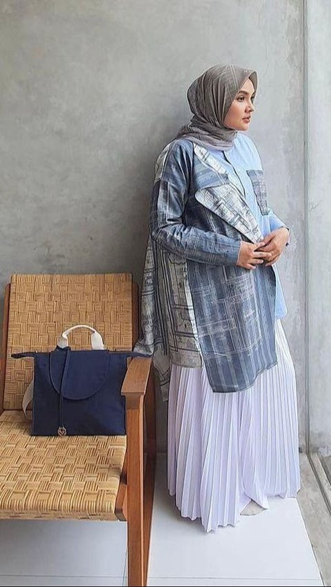Tunic Pleated Patterned Shirt, Suitable for Eid