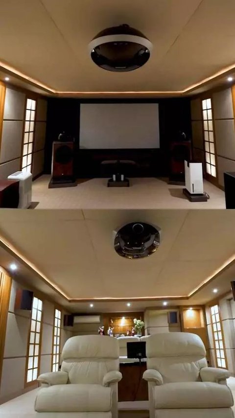 This house is also equipped with a private cinema.