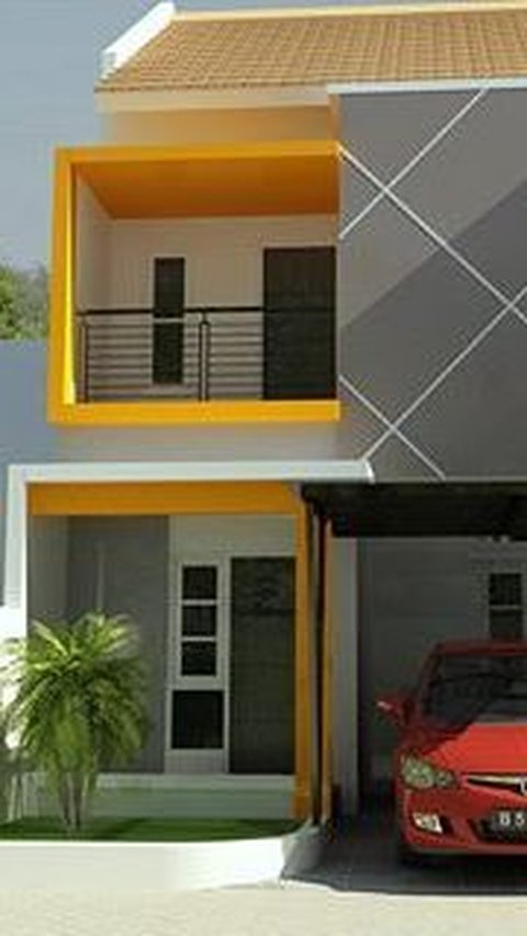 Rumah 2 Lantai Sederhana Dilengkapi Balkon dan Garasi