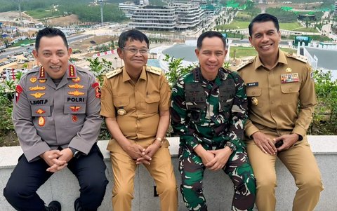 Kini jadi Kepala Daerah, Potret Gagah Rudy 'Gajah' Pose Bareng Kapolri dan Panglima TNI di IKN