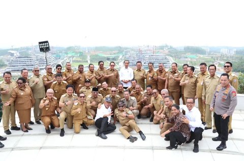 Kini jadi Kepala Daerah, Potret Gagah Rudy 'Gajah' Pose Bareng Kapolri dan Panglima TNI di IKN