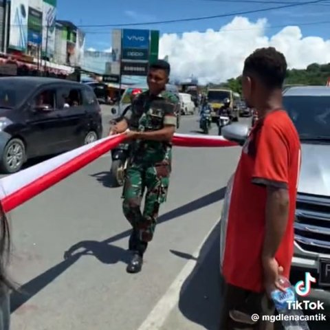 Pecahkan Rekor MURI, Begini Momen Pembentangan Bendera Merah Putih Sepanjang 13.270 Meter di Manokwari