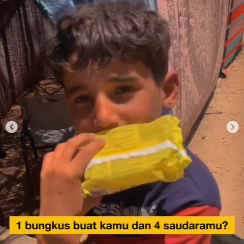 Anak di Gaza Beli Sebungkus Indomie buat Dimakan Berlima Sama Keluarganya, Sikap Seorang Pria & Penjual Ramai Jadi Sorotan