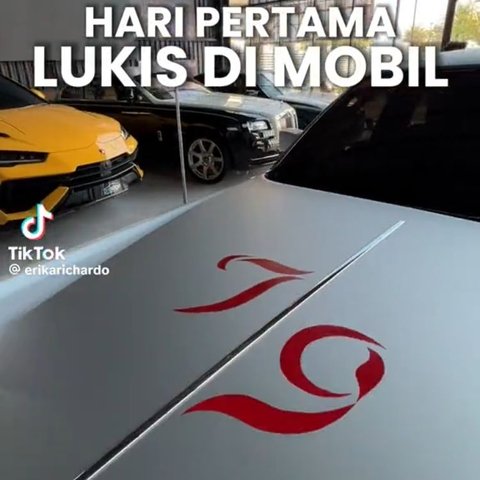 Viral Tiktoker Lukis Mobil Seharga 21 M untuk Meriahkan HUT ke-79 RI, Begini Hasilnya